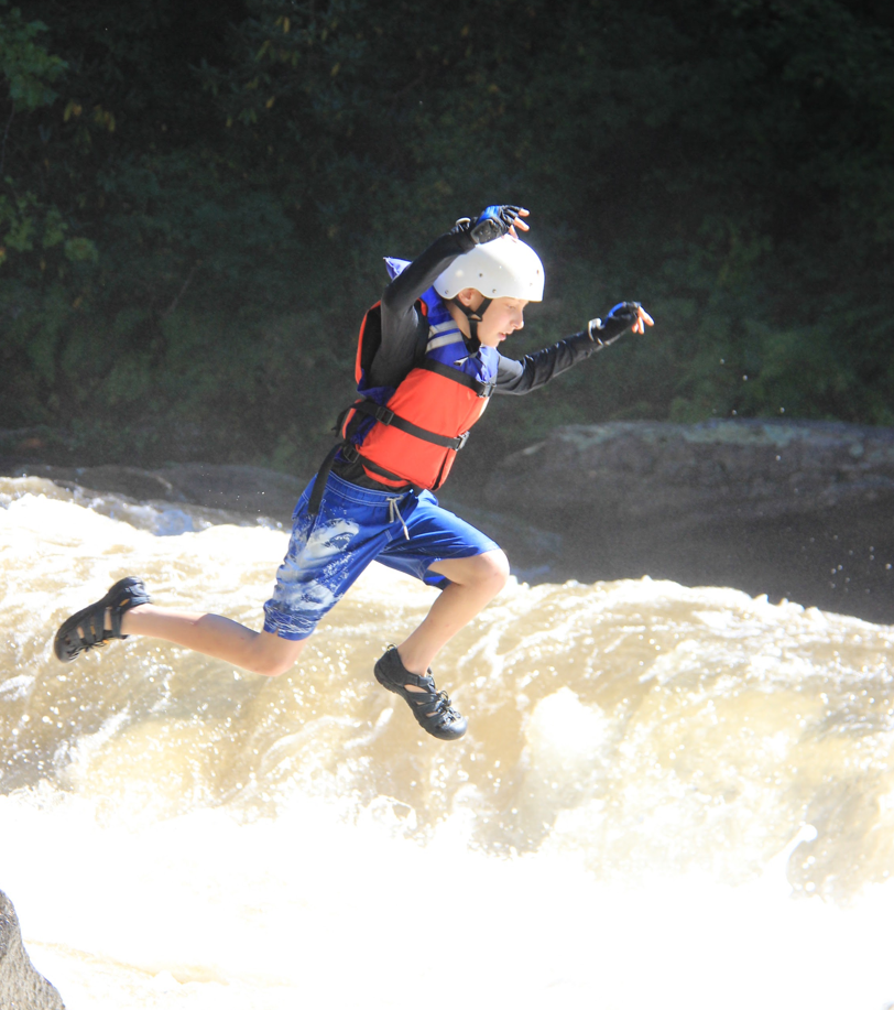 Jumping off rock